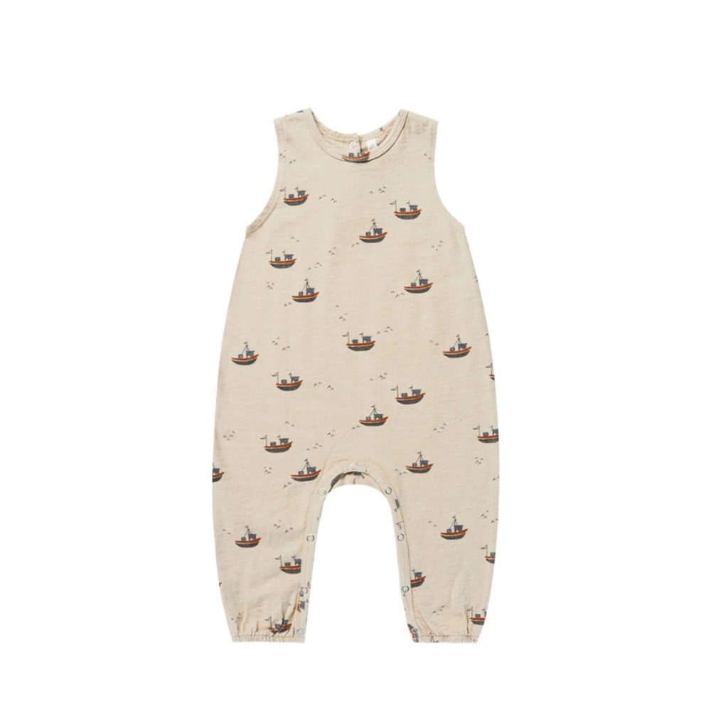 NWT Rylee and Cru tan tugboat mills jumpsuit 6-12 month
